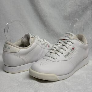 Reebok Princess Sneaker Shoes Woman's 9 White Leather Classic Retro Gym Athletic